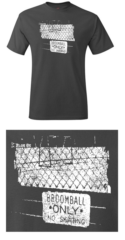 Blue Ox T-Shirt <BR> "Broomball Only - No Skating"