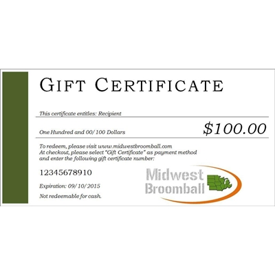 Midwest Broomball <BR> Gift Certificate